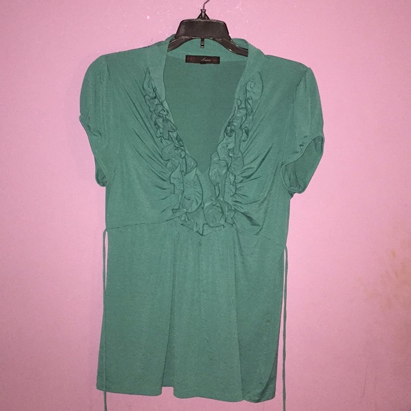HeartSoul Tops - HeartSoul Teal Blouse